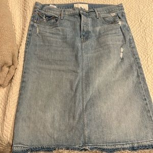 Mother denim distressed skirt